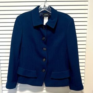 Akris teal Textured Button-Front Jacket